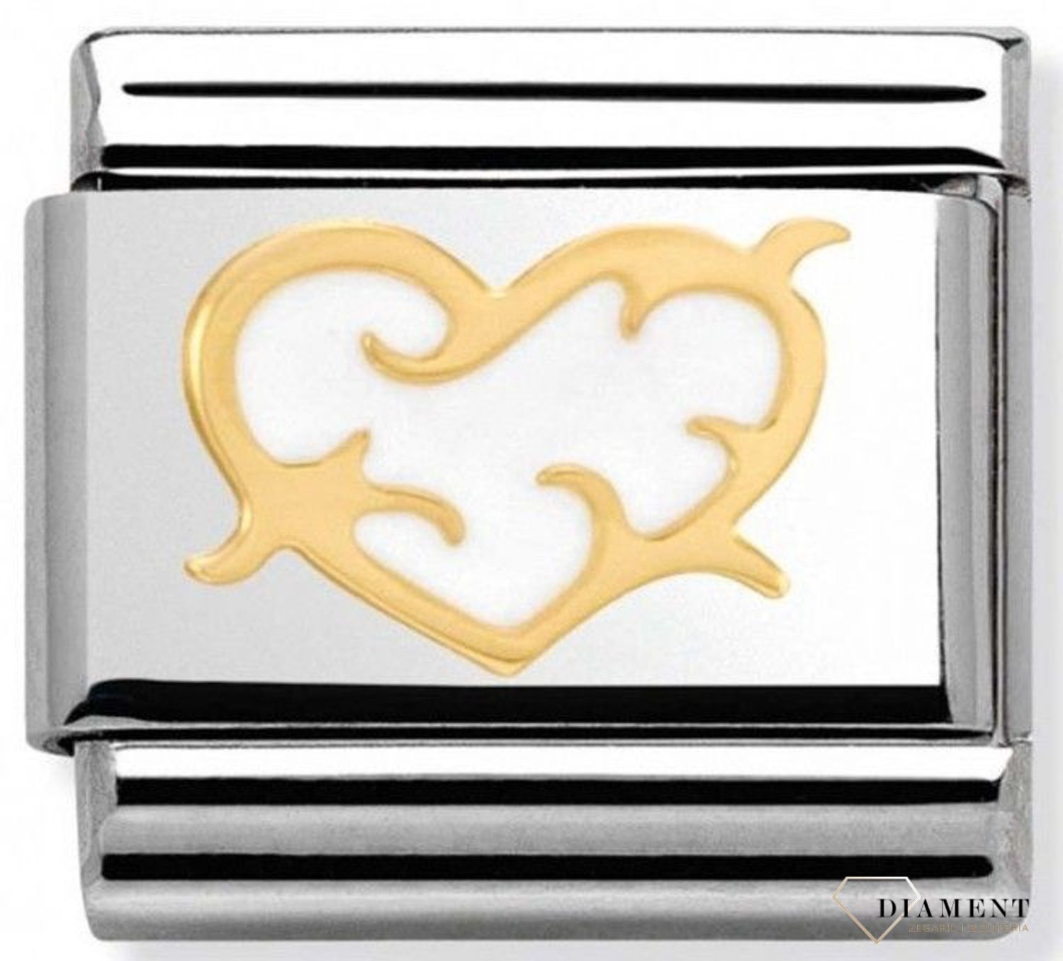 Nomination - Link 18K zawieszka złoto 'Białe serce' 030253 43 biżuteria nomination nomination zawieszki nomination baza.jpg